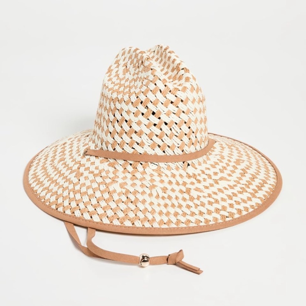 Lele Sadoughi Straw Checkered Hat